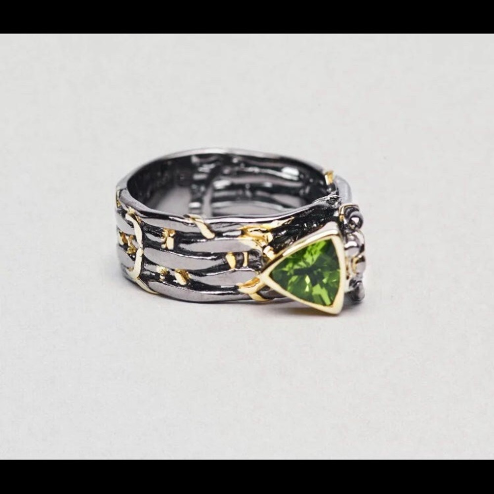 - Hematite Finish Swarovski Elements Ring Size 7 - image 2